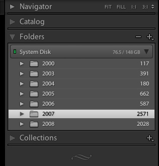 Folders in Lightroom 2